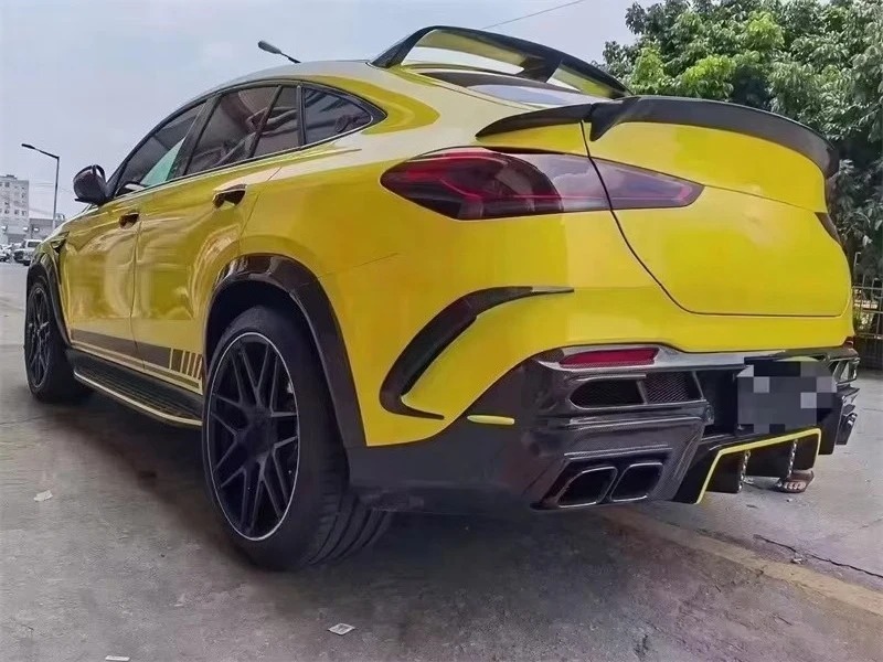 Carbon Fiber Rear Lip Diffuser with Exhaust Tips Protector for GLE Class W292 GLE350 GLE63  Coupe 2016-2019